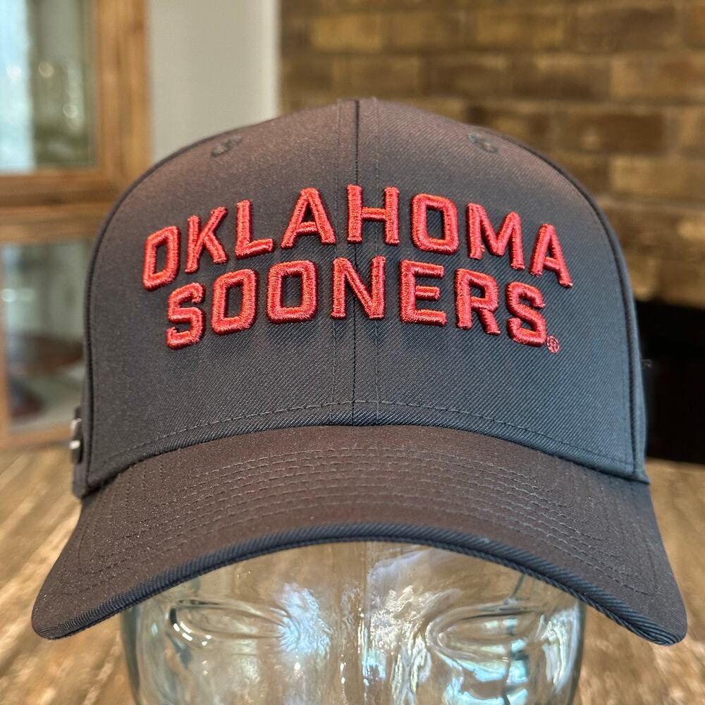 Nike Oklahoma Sooners On Field Rise Structured Adjustable Strapback Hat Cap Gray